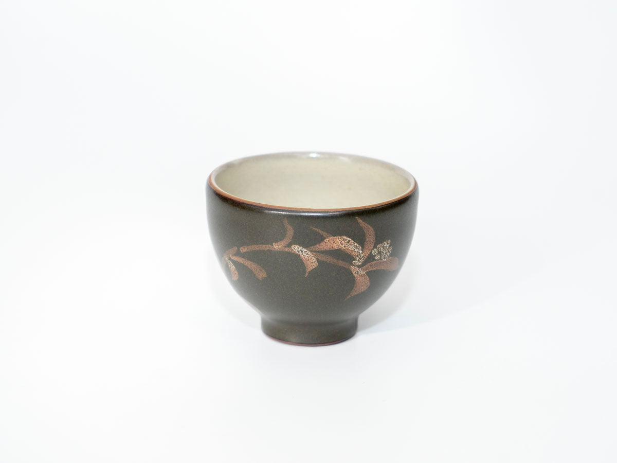 赤水窯無名異ぐい呑み(黒・丸)