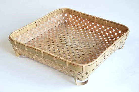 【佐渡竹工芸】正方形かご