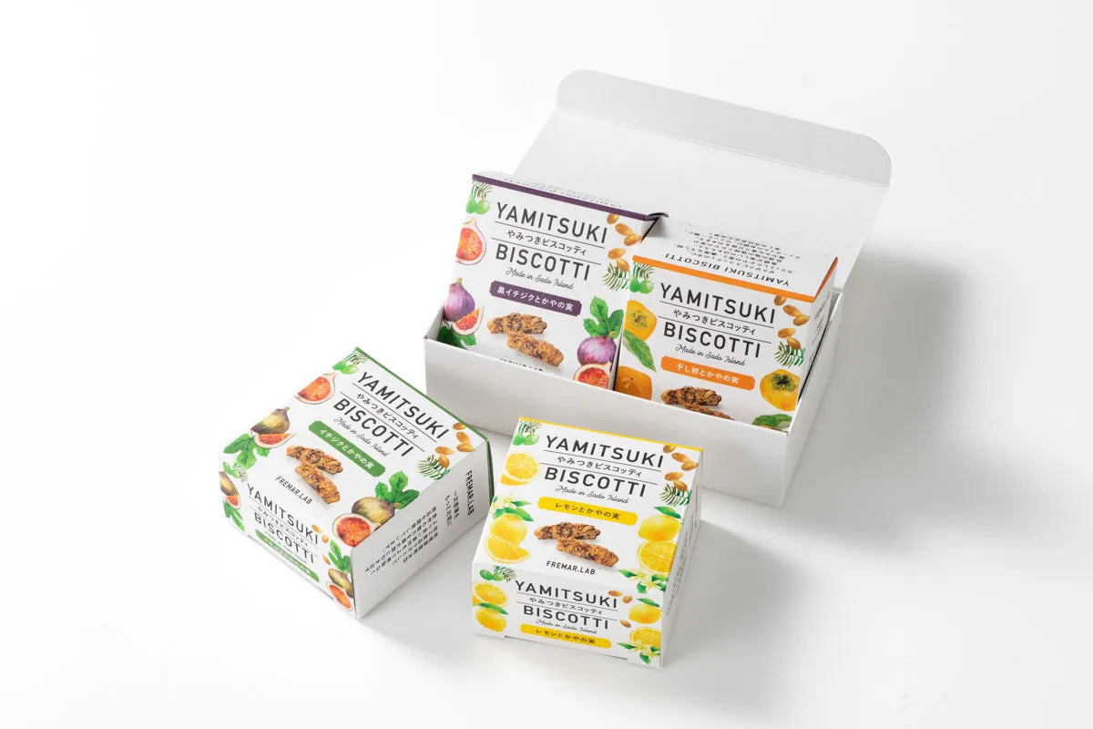 やみつきビスコッティ(黒イチジク・干し柿・レモン)6個入りギフトBOX