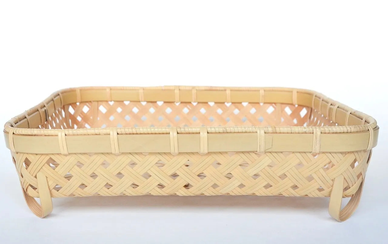 【佐渡竹工芸】正方形かご