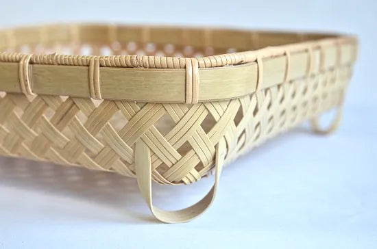 【佐渡竹工芸】正方形かご