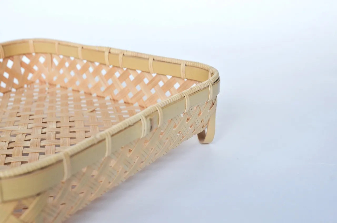 【佐渡竹工芸】正方形かご