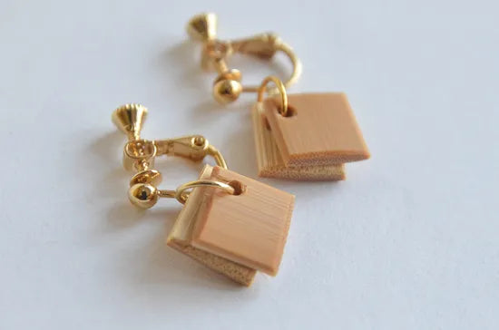 【佐渡竹工芸】ネックレス&イヤリング 2点セット