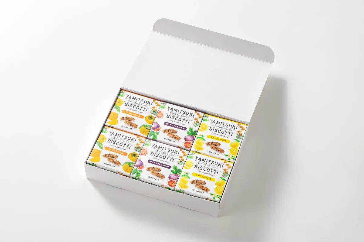 やみつきビスコッティ(黒イチジク・干し柿・レモン)6個入りギフトBOX