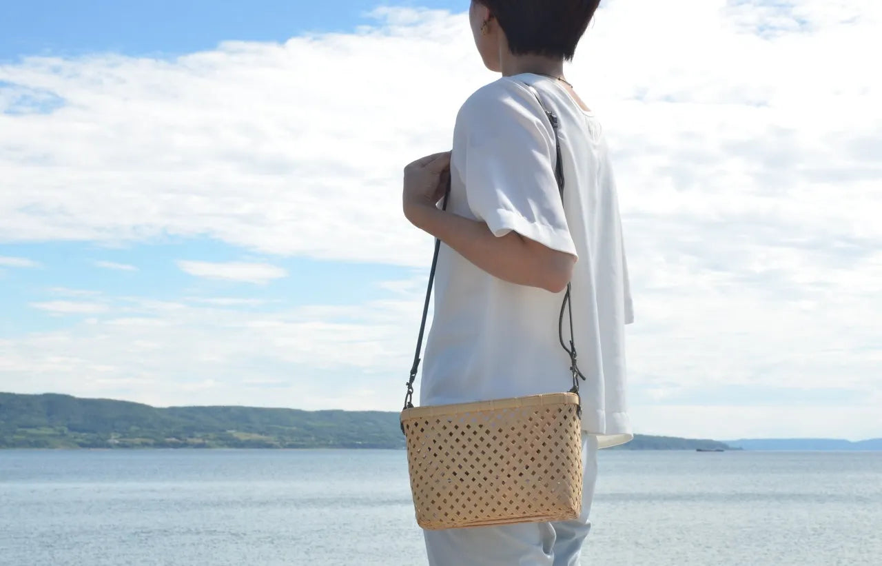 【佐渡竹工芸】竹かごバッグ
