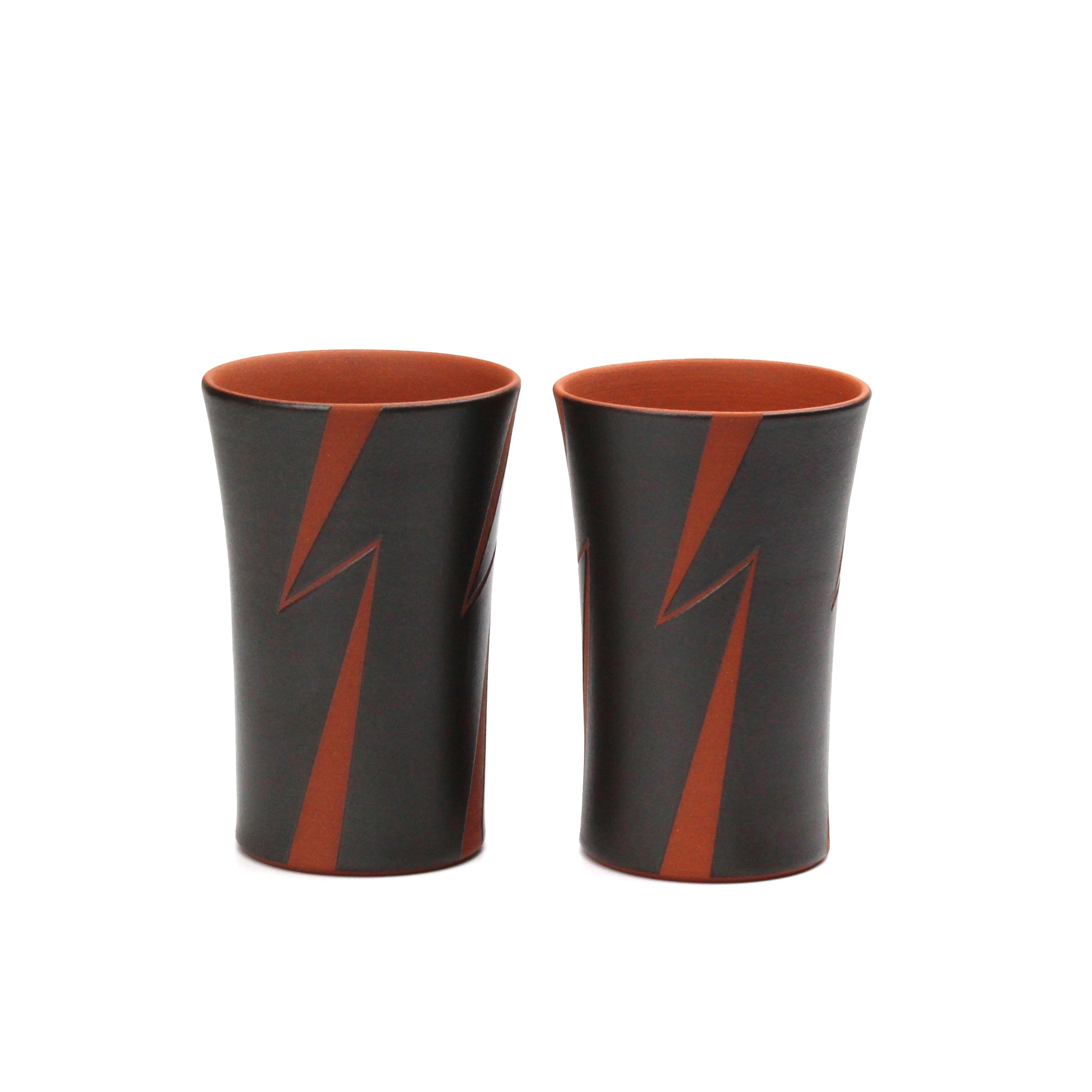 無名異ビアマグセット(黒・イナズマ)