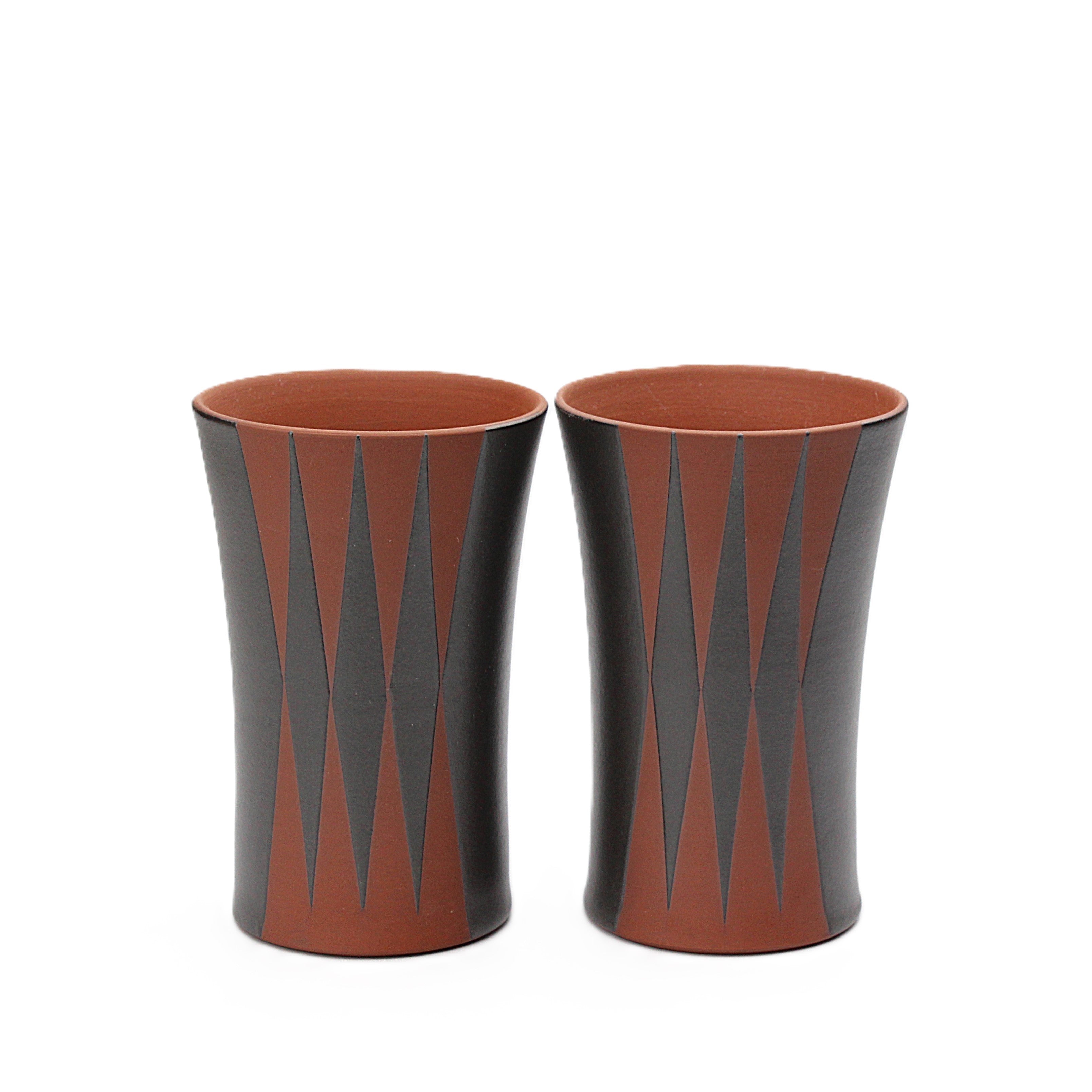 無名異ビアマグセット(黒・ダイヤ)