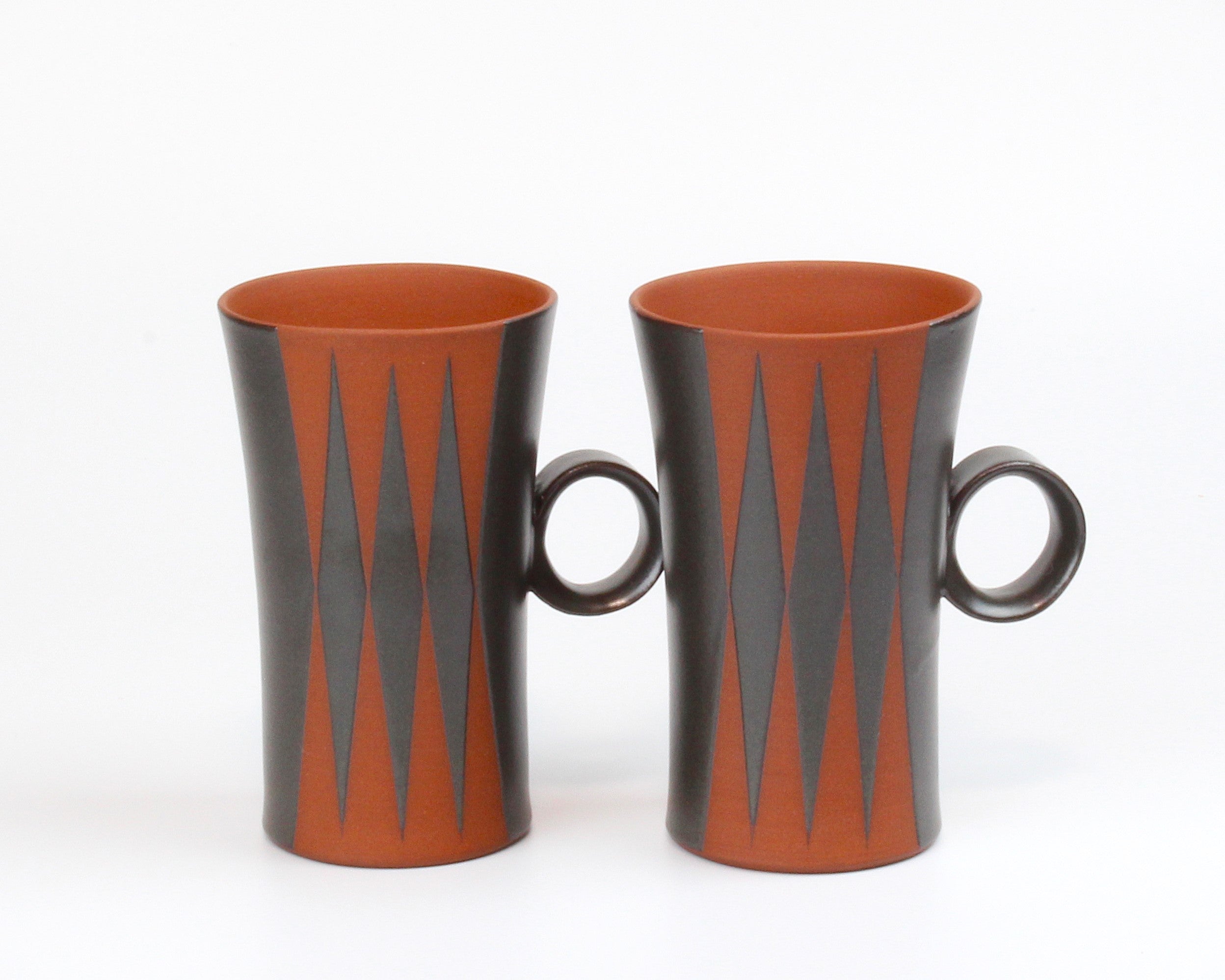 無名異手付きビアマグセット(黒・ダイヤ)