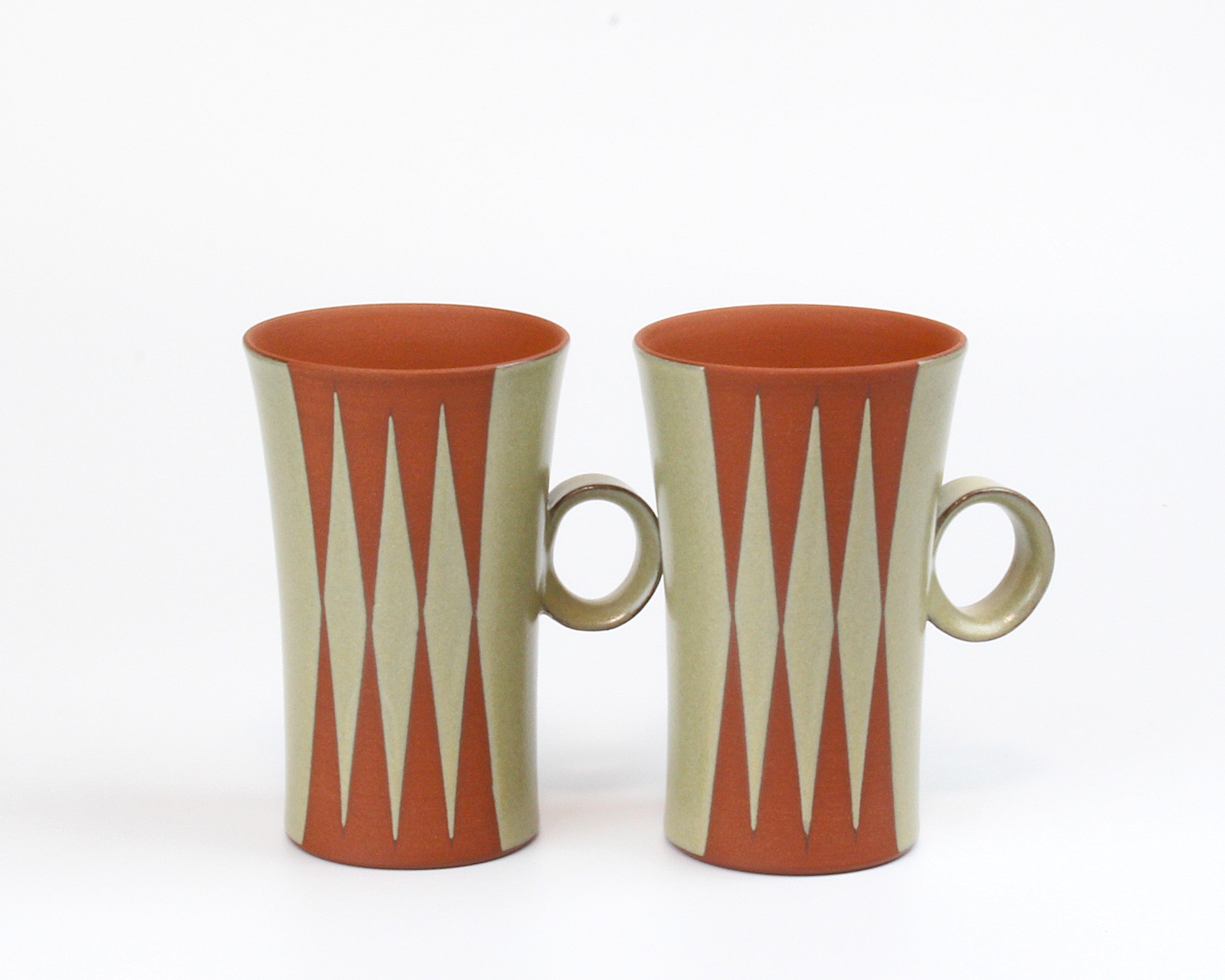 無名異手付きビアマグセット(白・ダイヤ)