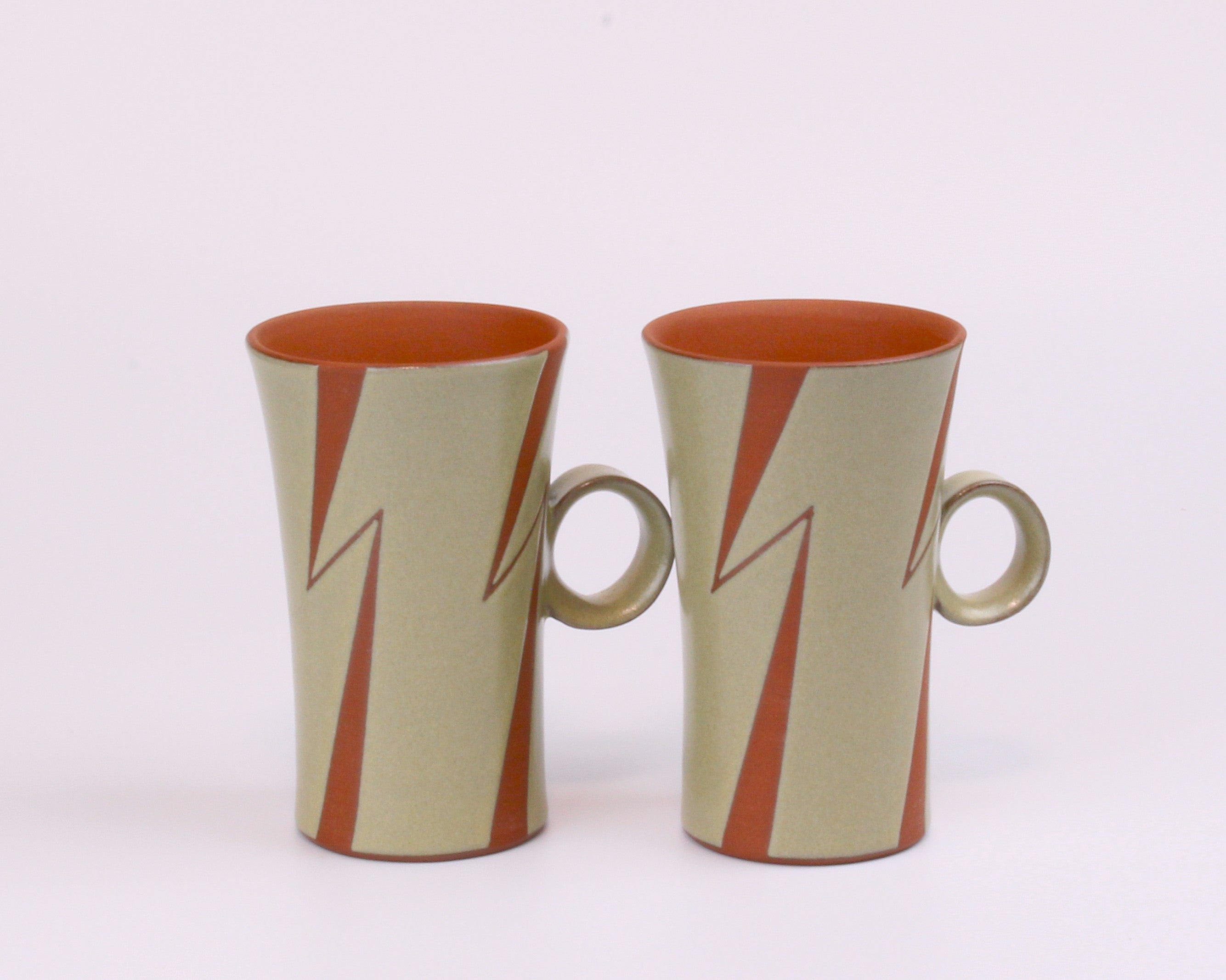 無名異手付ビアマグセット(白・イナズマ)