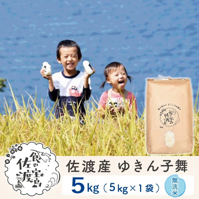 佐渡島産 ゆきん子舞 無洗米5Kg×1袋 【令和7年産】農薬5割減(9月上旬以降発送)