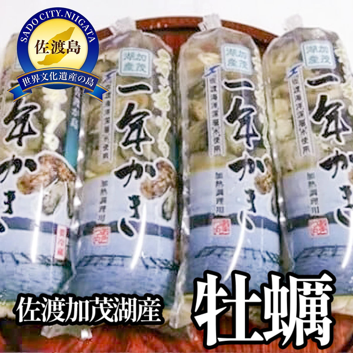 佐渡加茂湖産一年牡蠣 むき身150g×4袋