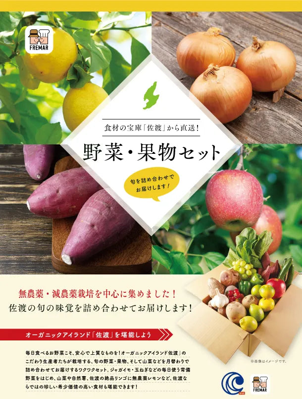 佐渡産のオーガニック野菜＆果物詰め合わせセット