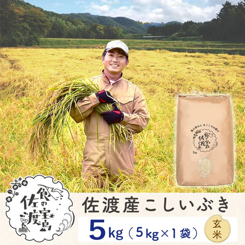 佐渡島産こしいぶき 
 玄米5Kg ～農薬5割減～