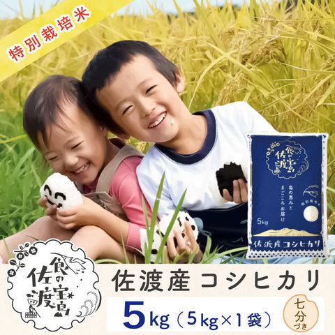 佐渡島産 コシヒカリ 
 七分づき 5Kg×1袋 
 特別栽培米【令和6年産】