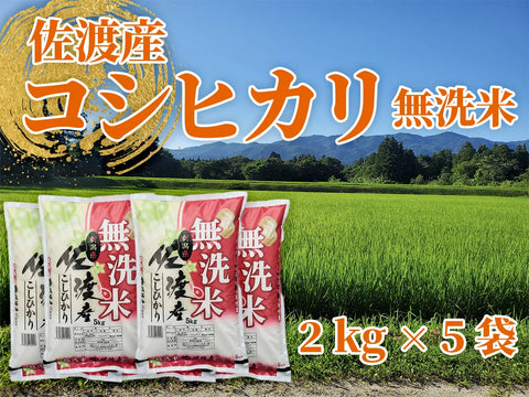 佐渡産コシヒカリ 2kg×5袋（無洗米）